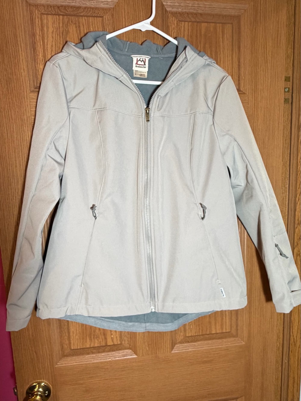 Avalanche Light Gray Hooded Softshell Ski Jacket
